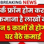 वर्क फ्रॉम होम करके कमाना है लाखों में, इन 5 कामों से होगी घर बैठे कमाई Work From Home - Make Money At Home